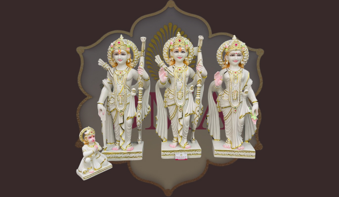 Marble Ram Sita Darbar Statue